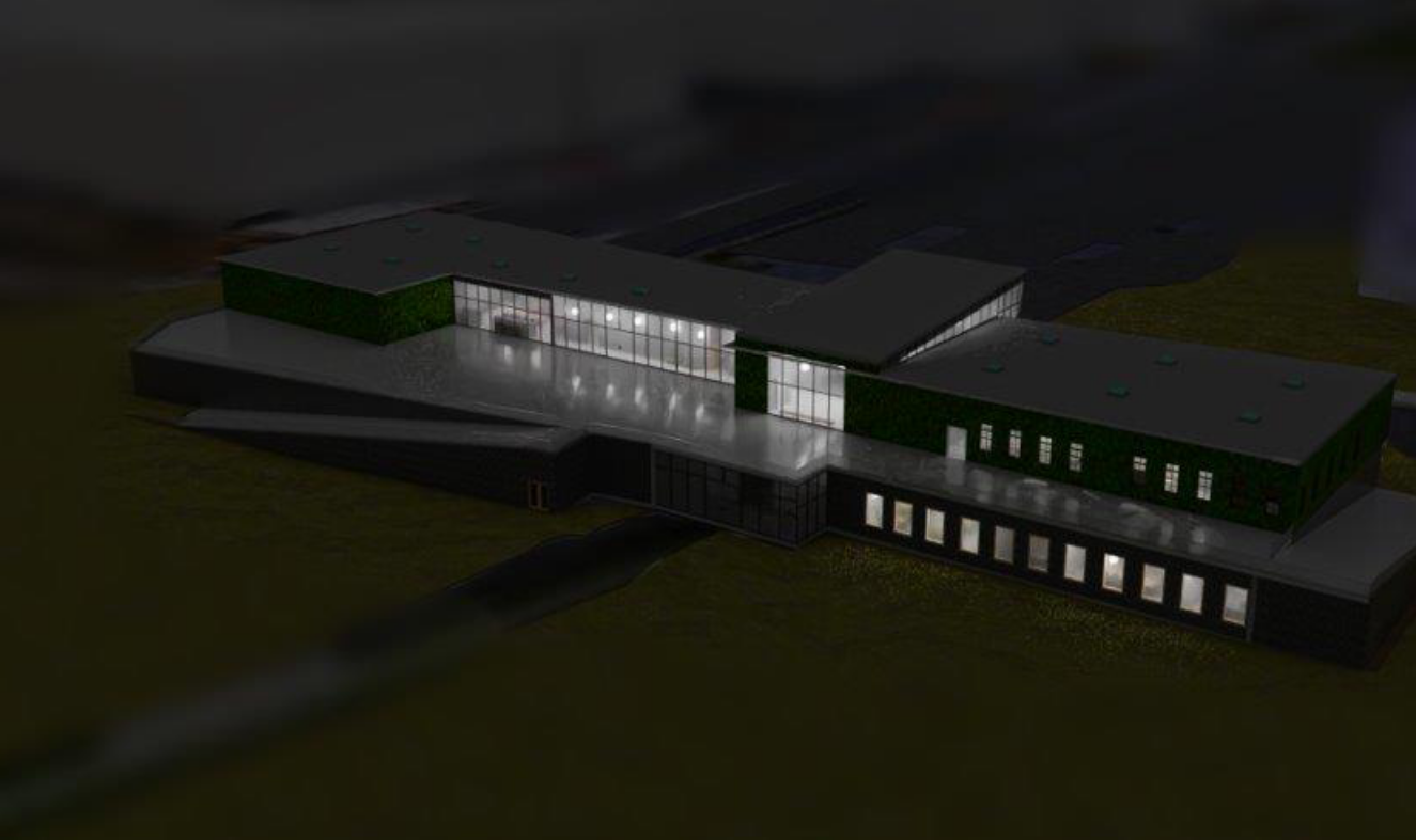 render showing what the lights look like when it is night, picture 1